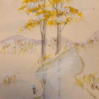 Postcard: Autumn river scene
