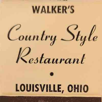 Walker's Country Style Restaurant: White and Black matchbook (front _2b)