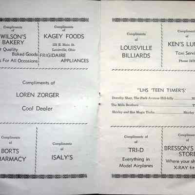 Pgs. 3-4: Business Advertisements and LHS 'Teen Timer's"