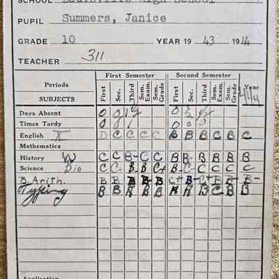 1943/44 10th grade in same envelope