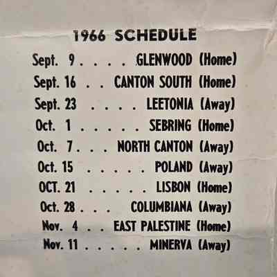 1966 Football game schedule