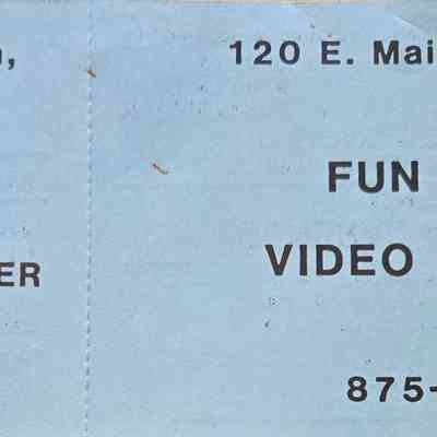 Business Advertisement on back: Fun View Video Center