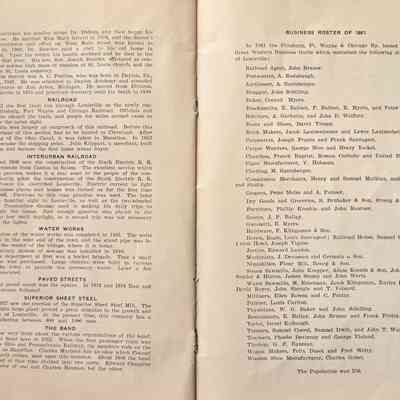 Misc. History and Business Roster of 1861