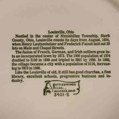 History on back of plate