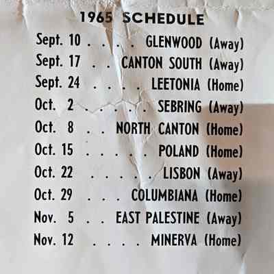 1965 Football game schedule