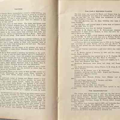 Cont.(2) History of Louisville. Taverns, Early Businesses, The Village Incorporation in 1872