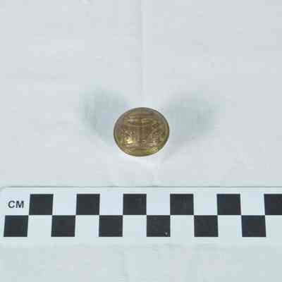 Confederate brass uniform button from Georgia