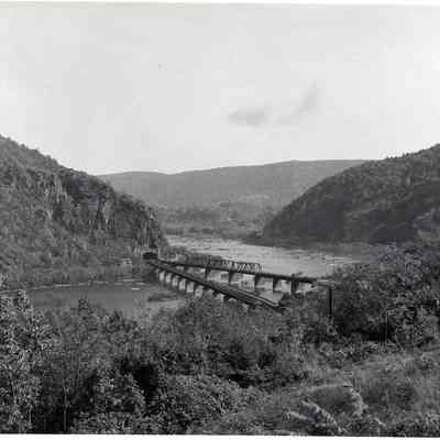 View of the Harpers Ferry Gap from the Hilltop House Hotel