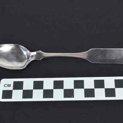 Coin silver teaspoon made by John Adam, Alexandria, VA