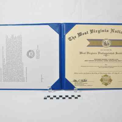 West Virginia Distinguished Service Medal certificate