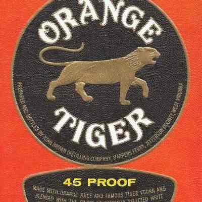 Orange Tiger vodka bottle label