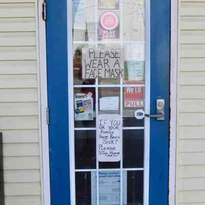 Bakerton Store and Post Office COVID-19 pandemic signs