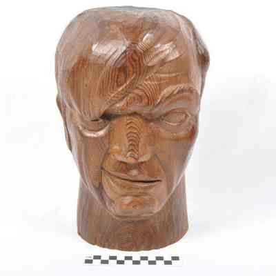 Bust wood carving supposedly of Picasso