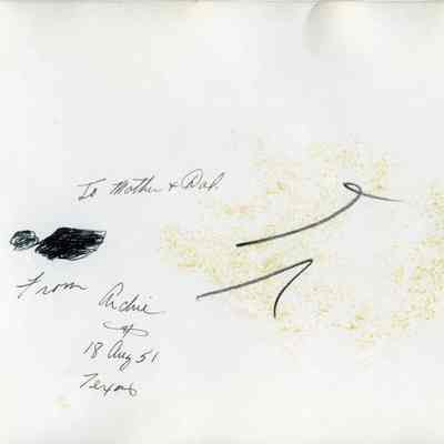 back of photo of Archie Smith, 1951