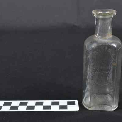 Clear glass medicine bottle