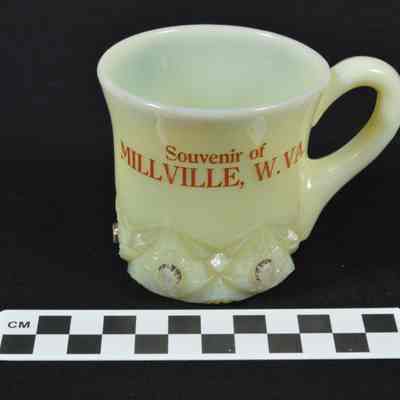 Custard glass souvenir cup
