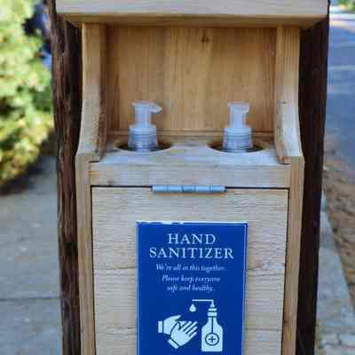 Box with hand sanitizer, Washington St., Harpers Ferry