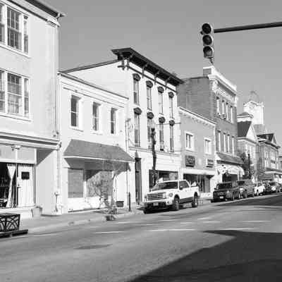 Businesses on the north side of the 100 block of West Washington Street