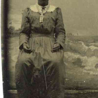 Portrait of a young woman with dog