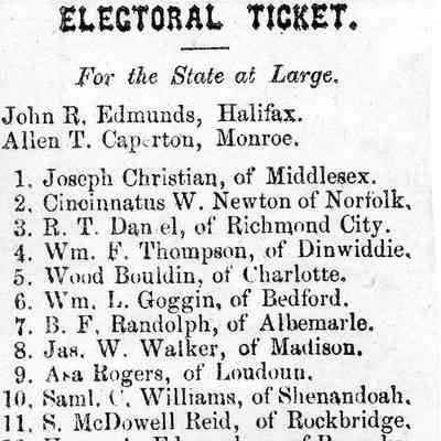 Virginia election ticket