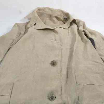 Natural color linen driving coat