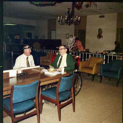 Shirley Hunt and James W. Strider at the Bank of Charles Town