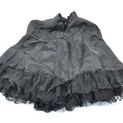 Black silk twill cape