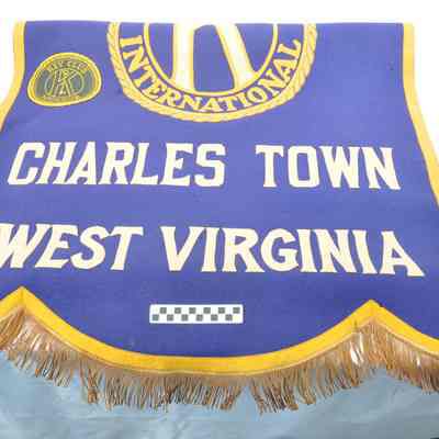Blue felt Kiwanis Club banner