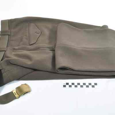 World War II OD officer's dress uniform consisting of tunic and pants