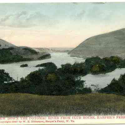 View Down the Potomac River from Club House. Harper's Ferry, W.Va.