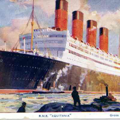 postcard of R.M.S. Aquitania - c1918