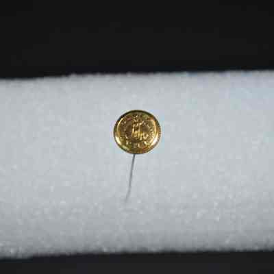 Virginia Military Institute cadet uniform button made into a hat pin