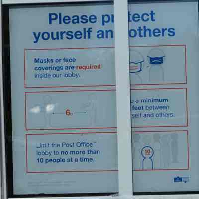 Pandemic sign at Harpers Ferry Post Office