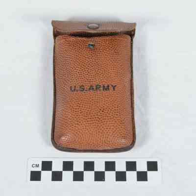 Brown, pebbled leather case