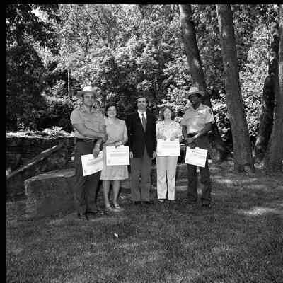 Superintendent Donald W. Campbell presenting awards to park employees: Origformat: Other
