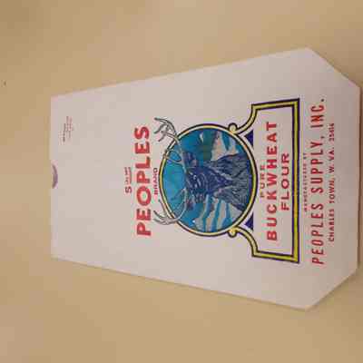 20th century white, paper flour bag from Peoples Supply, Inc.