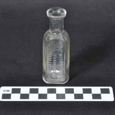 Clear glass pharmacy bottle