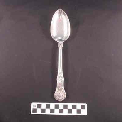 Silver serving spoon