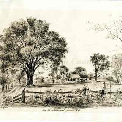 Drawing of Burr house near Shenandoah Junction