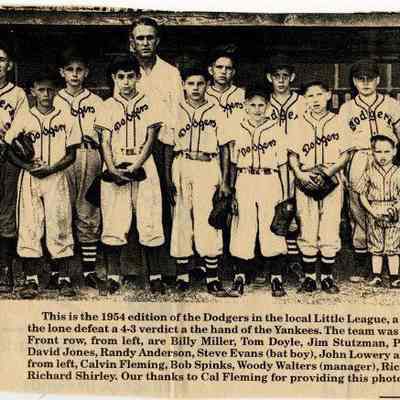 Little League Dodgers baseball team, 1954