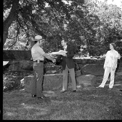 Superintendent Donald W. Campbell presenting awards to park employees: Origformat: Other