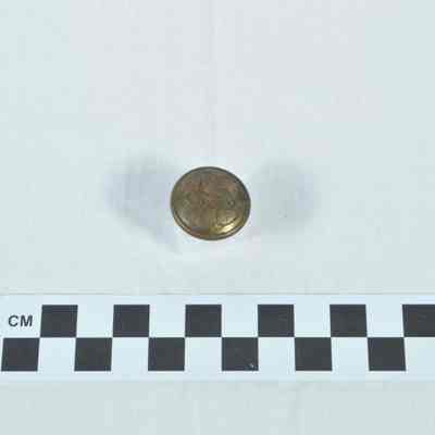 Brass Confederate infantry uniform button