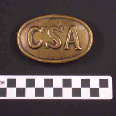 Oval brass belt buckle