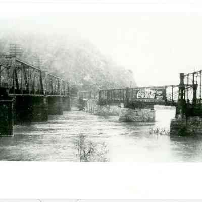 Two bridges at Harpers Ferry, after 1924 flood