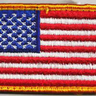 U. S. flag patch in red, white and blue