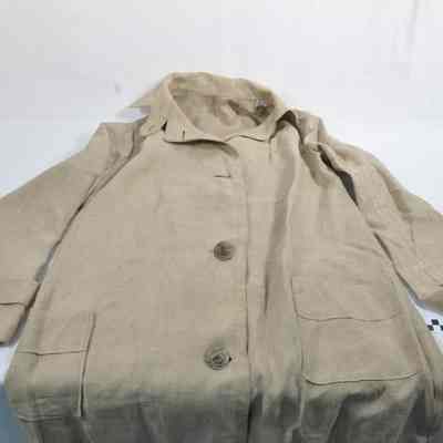 Natural color linen driving coat
