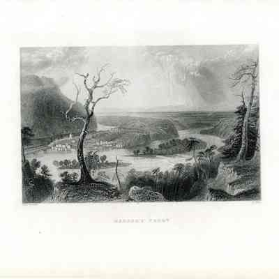 One of six prints of views of Harpers Ferry