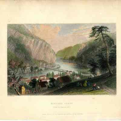 One of six prints of views of Harpers Ferry