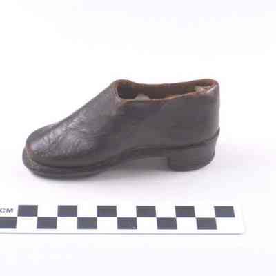 Brown leather child's shoe