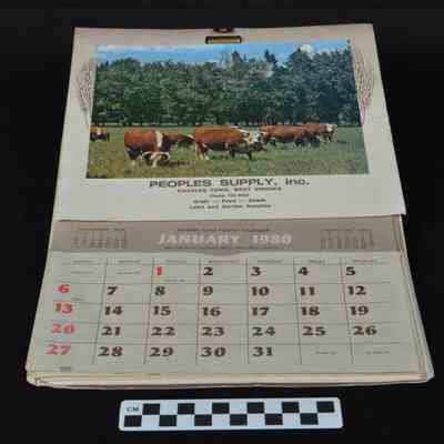 Peoples Supply, Inc. 1980 Modern Farm Pocket Calendar